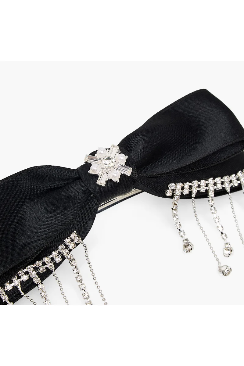 لايف ستايل Bow Barrette Hair Clamp with Pearl Embellishment